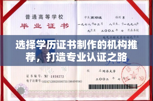 丰城选择学历证书制作的机构推荐，打造专业认证之路